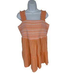 Torrid Womens Smocked Tiered Sleeveless Top Orange Size 1X